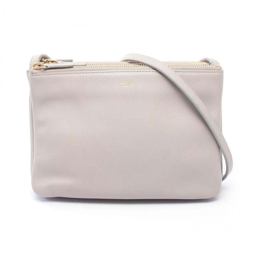 Celine Trio Small Shoulder Bag/Handbag, Leather, Women's, Gray - Picture 1 of 8